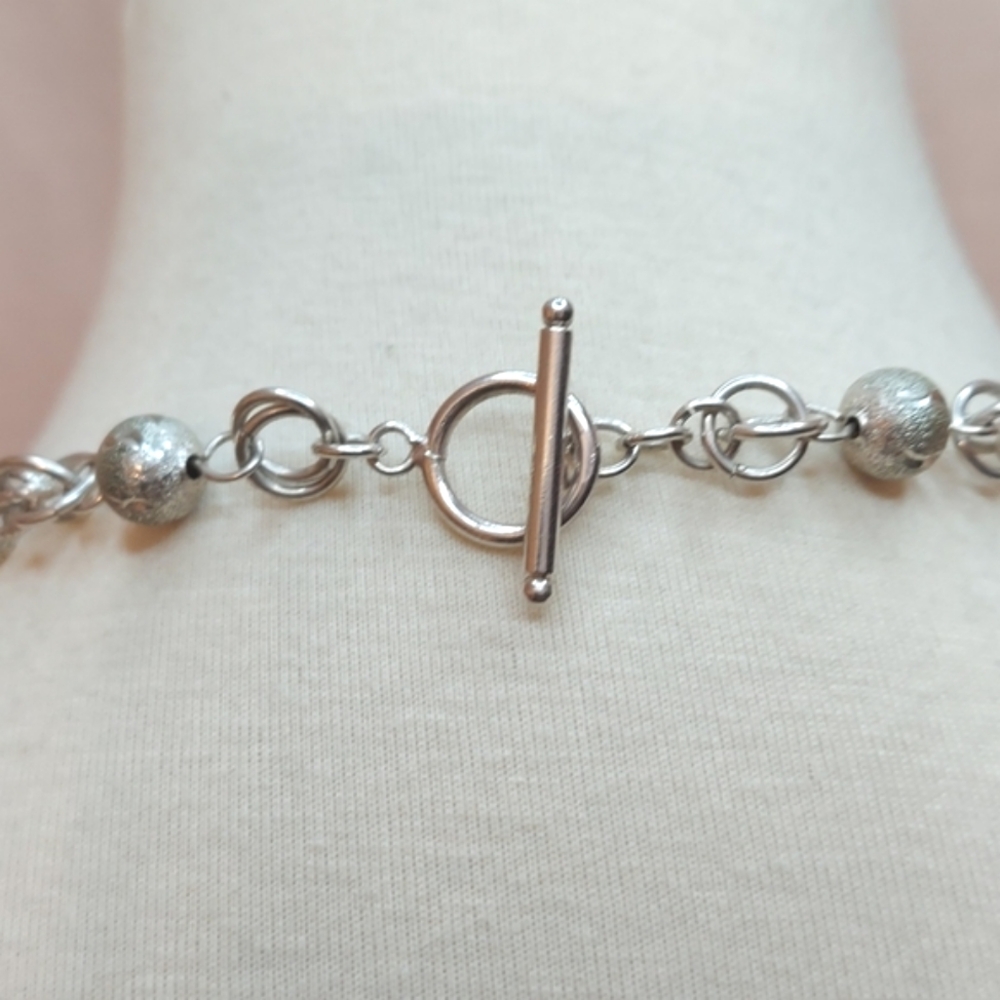 Silver-tone Fashion Necklace and Bracelet Set - Picture 6 of 9
